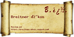 Breitner Ákos névjegykártya